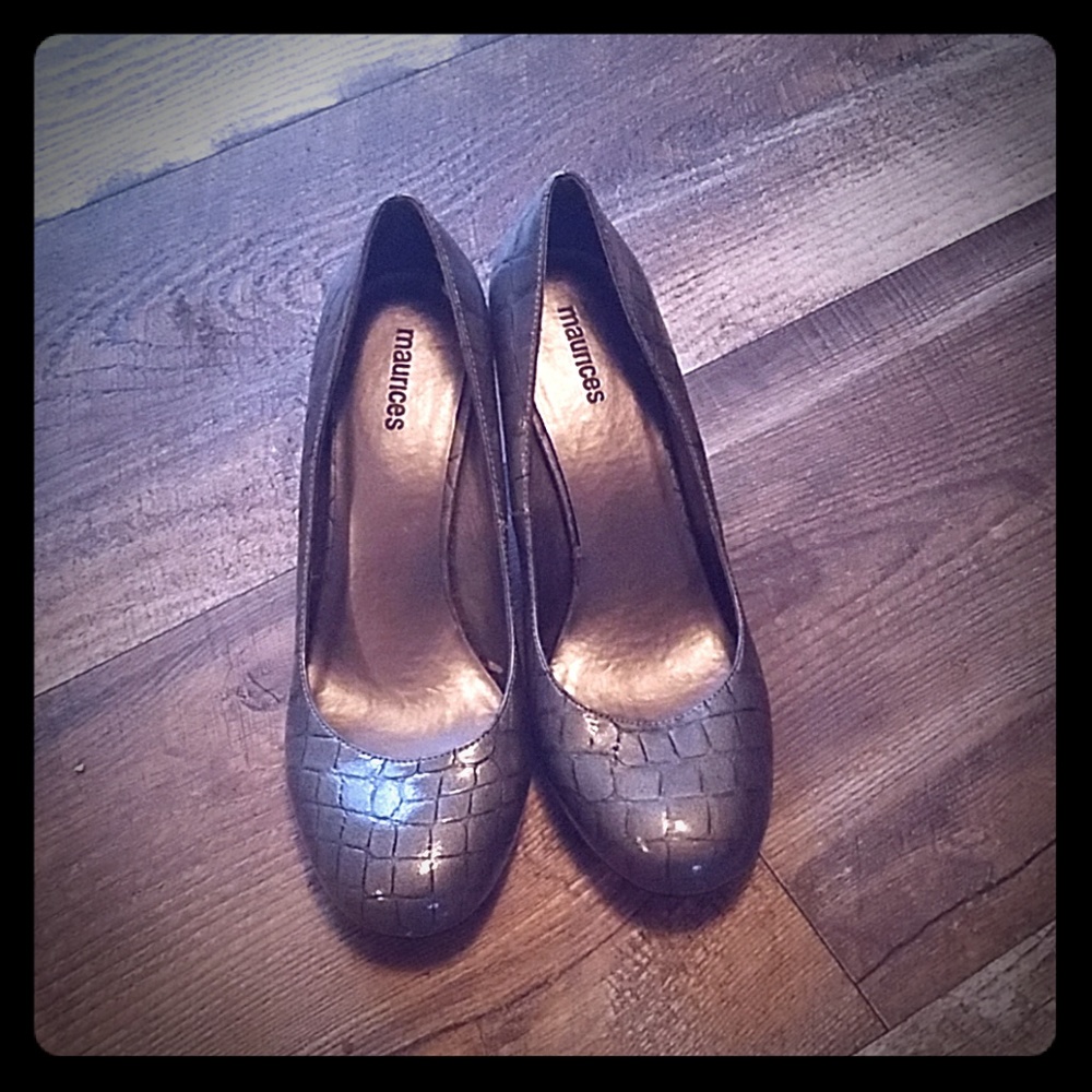 silver reptile skin heels